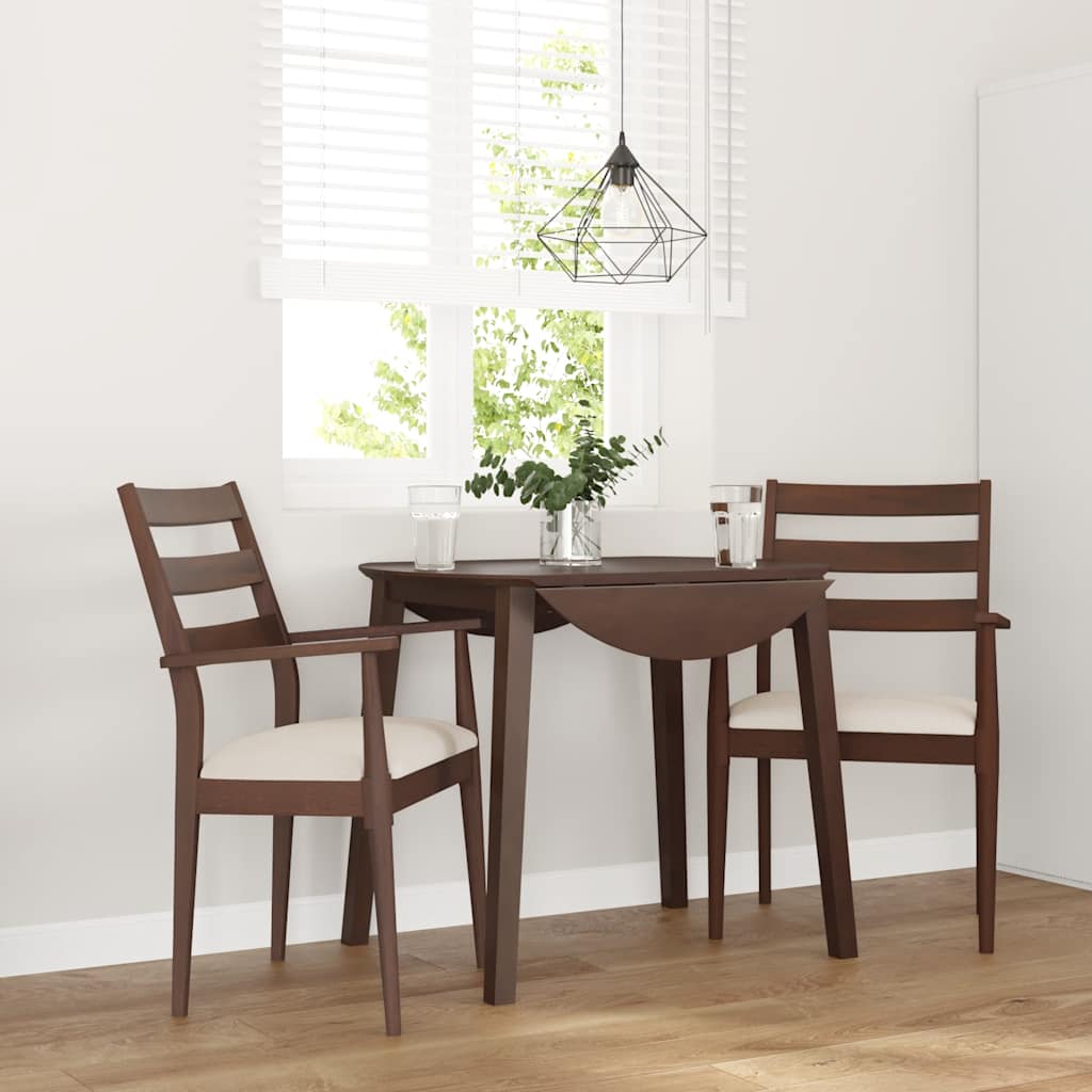 Chaises de salle à manger avec coussins (2 pcs) bois massif marron caoutchouc - XIOS