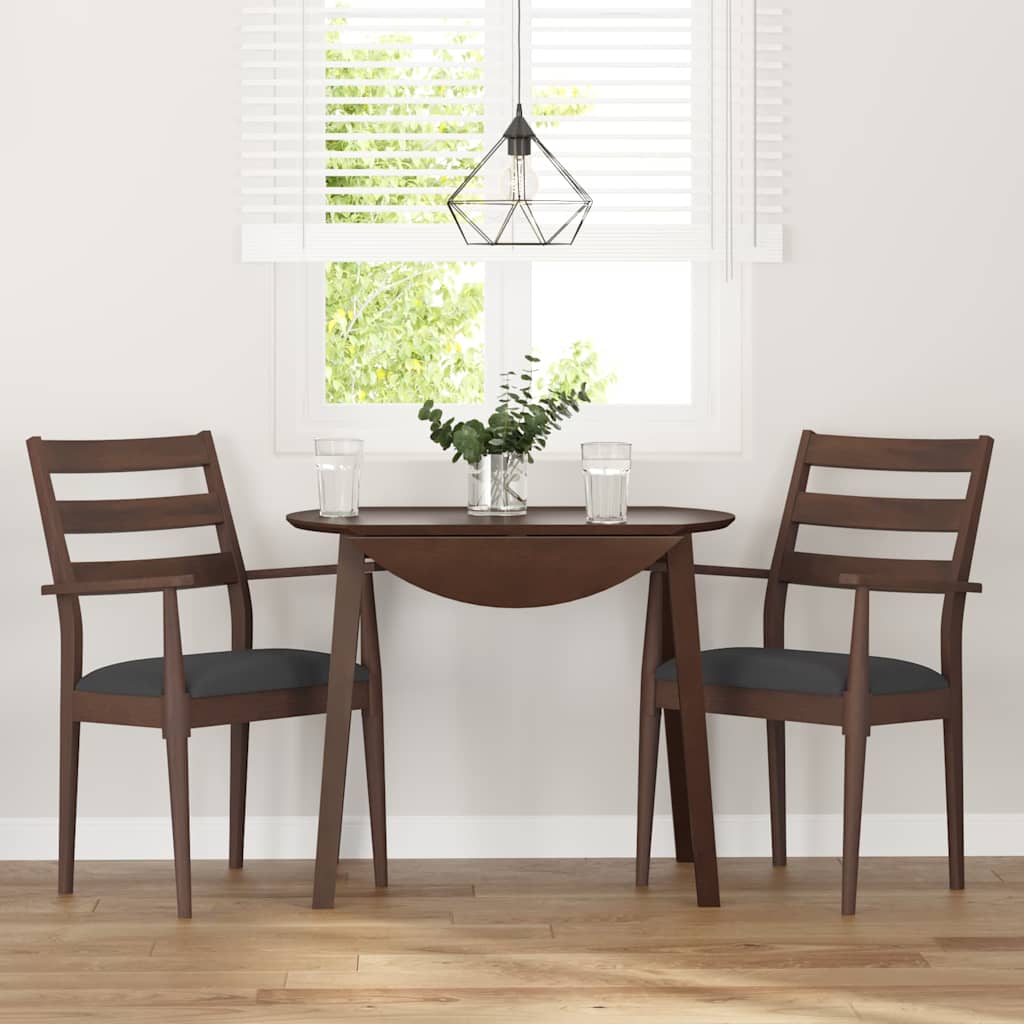 Chaises de salle à manger avec coussins (2 pcs) bois massif marron caoutchouc - XIOS