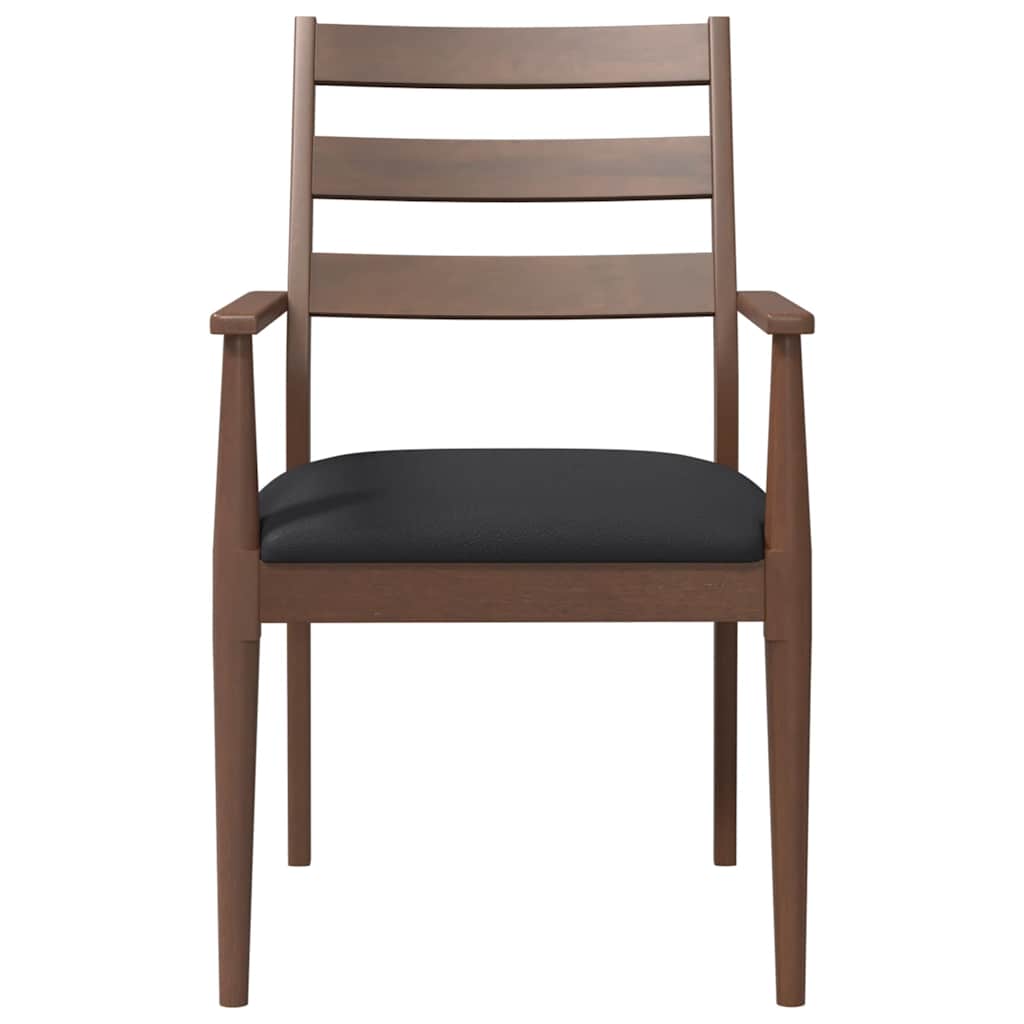 Chaises de salle à manger avec coussins (2 pcs) bois massif marron caoutchouc - XIOS
