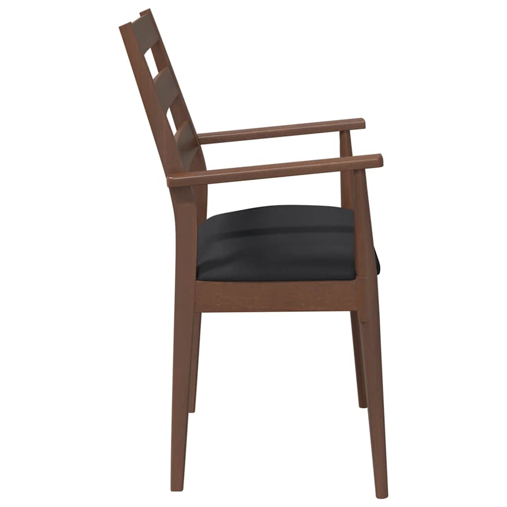 Chaises de salle à manger avec coussins (2 pcs) bois massif marron caoutchouc - XIOS