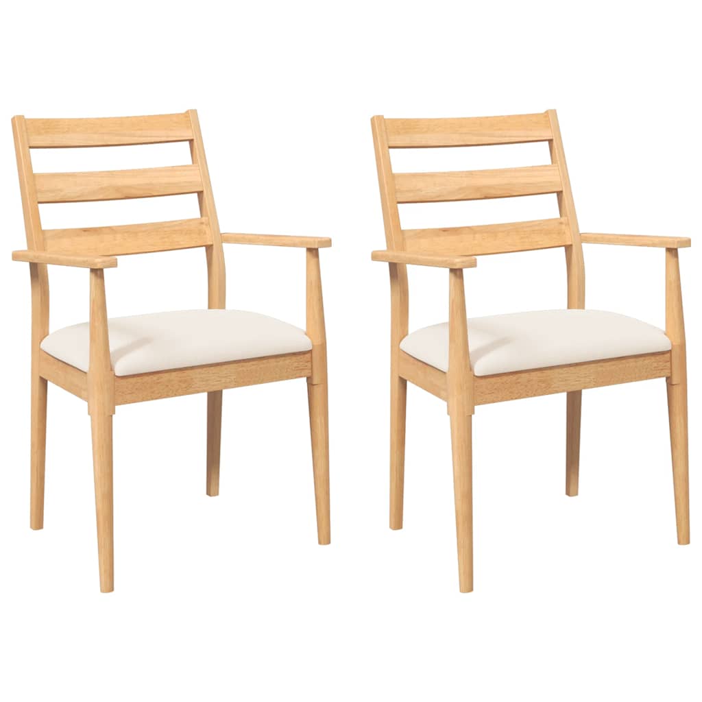 Chaises de salle à manger avec coussins (2 pcs) bois massif caoutchouc - XIOS