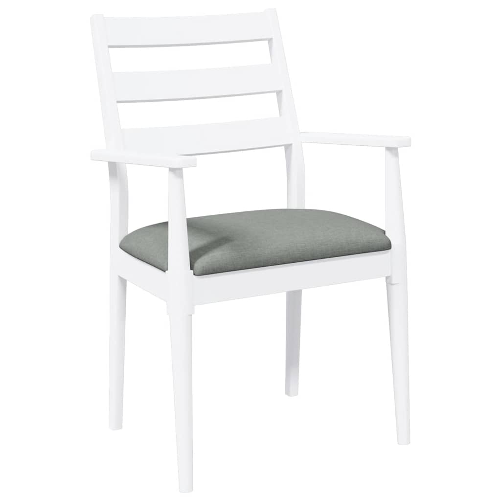 Chaises de salle à manger avec coussins (2 pcs) bois massif blanc caoutchouc - XIOS