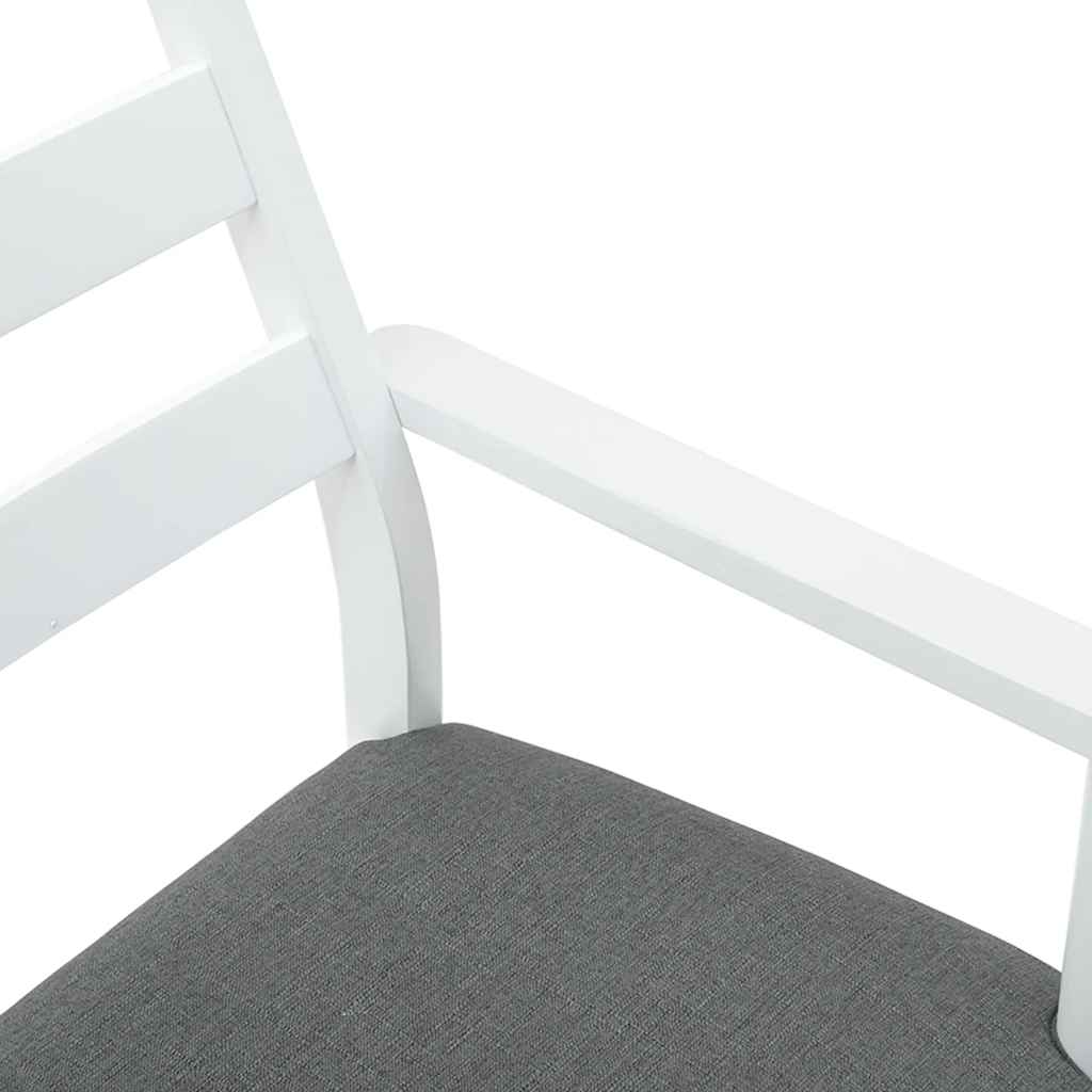 Chaises de salle à manger avec coussins (2 pcs) bois massif blanc caoutchouc - XIOS