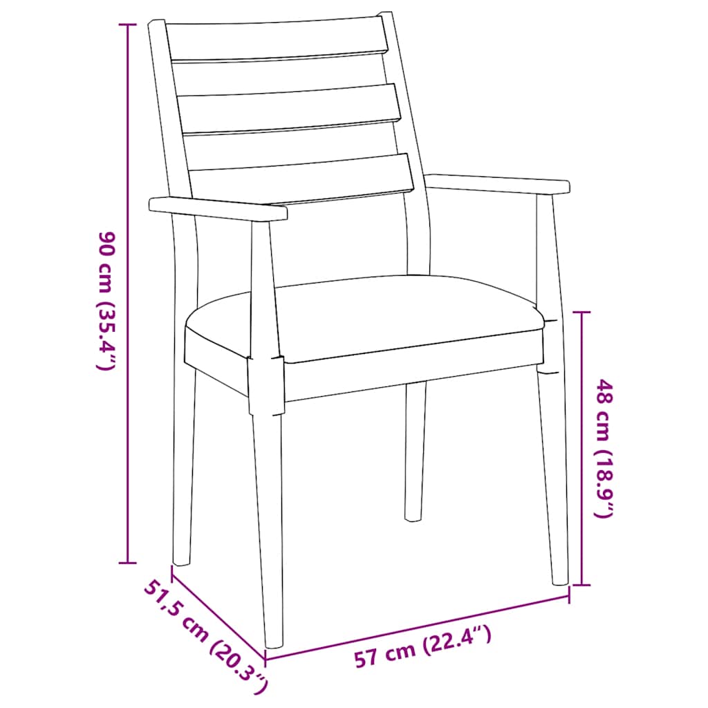 Chaises de salle à manger avec coussins (2 pcs) bois massif blanc caoutchouc - XIOS