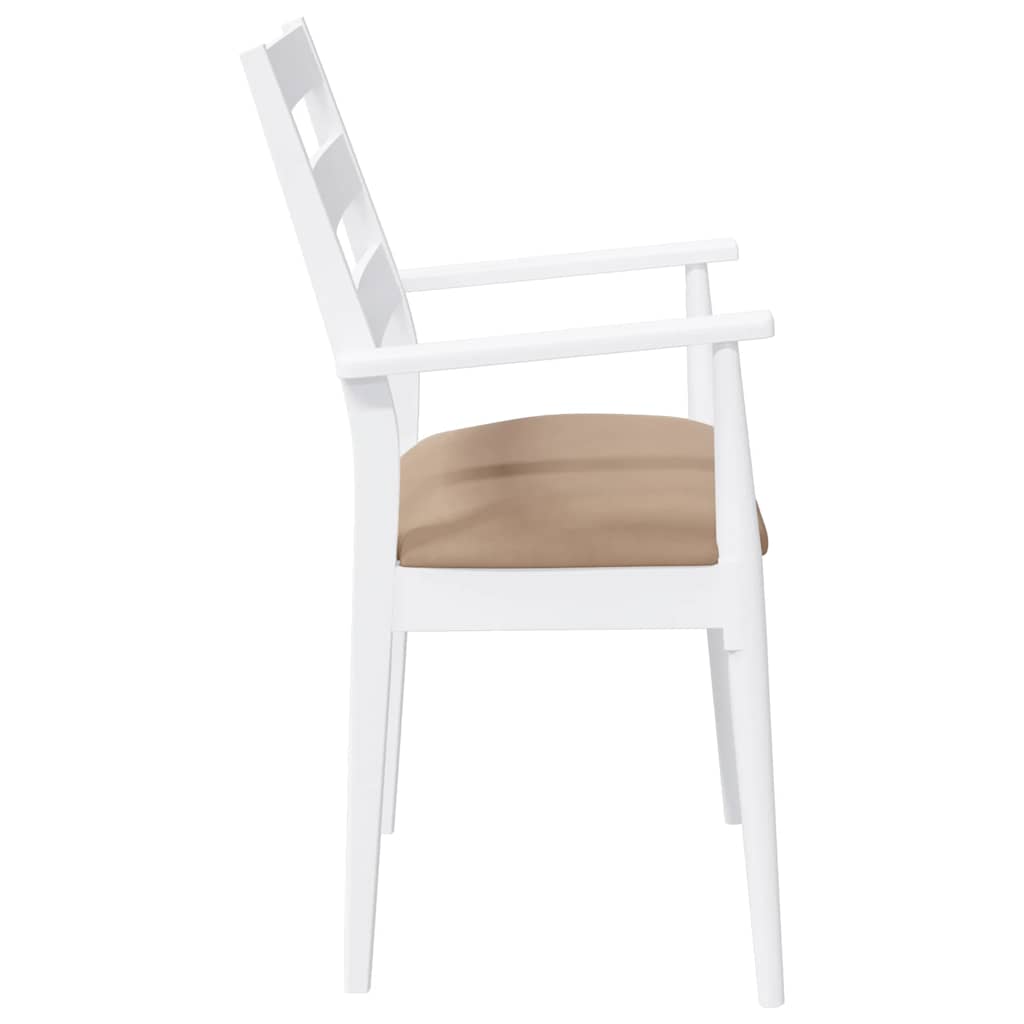 Chaises de salle à manger avec coussins (2 pcs) bois massif blanc caoutchouc - XIOS