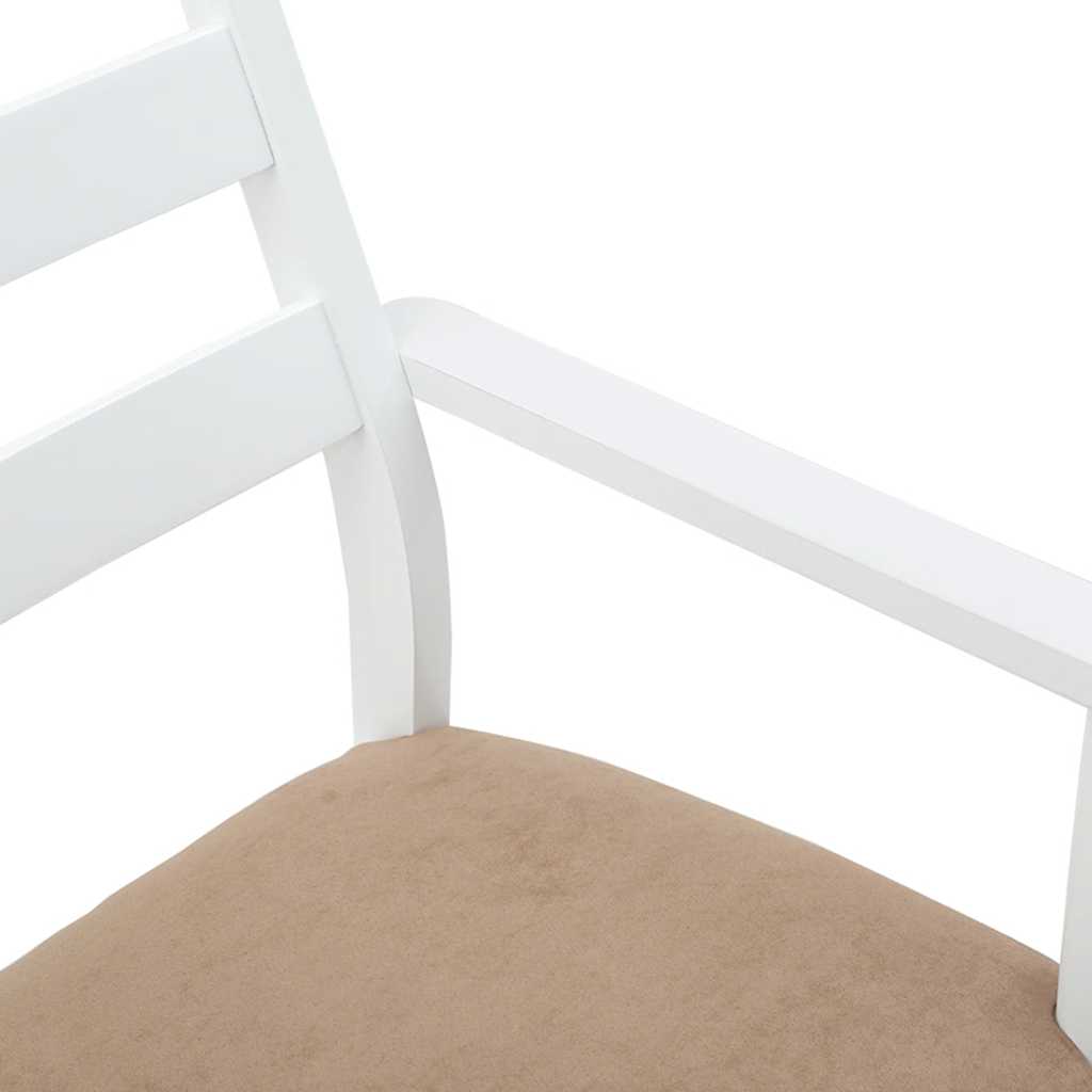 Chaises de salle à manger avec coussins (2 pcs) bois massif blanc caoutchouc - XIOS