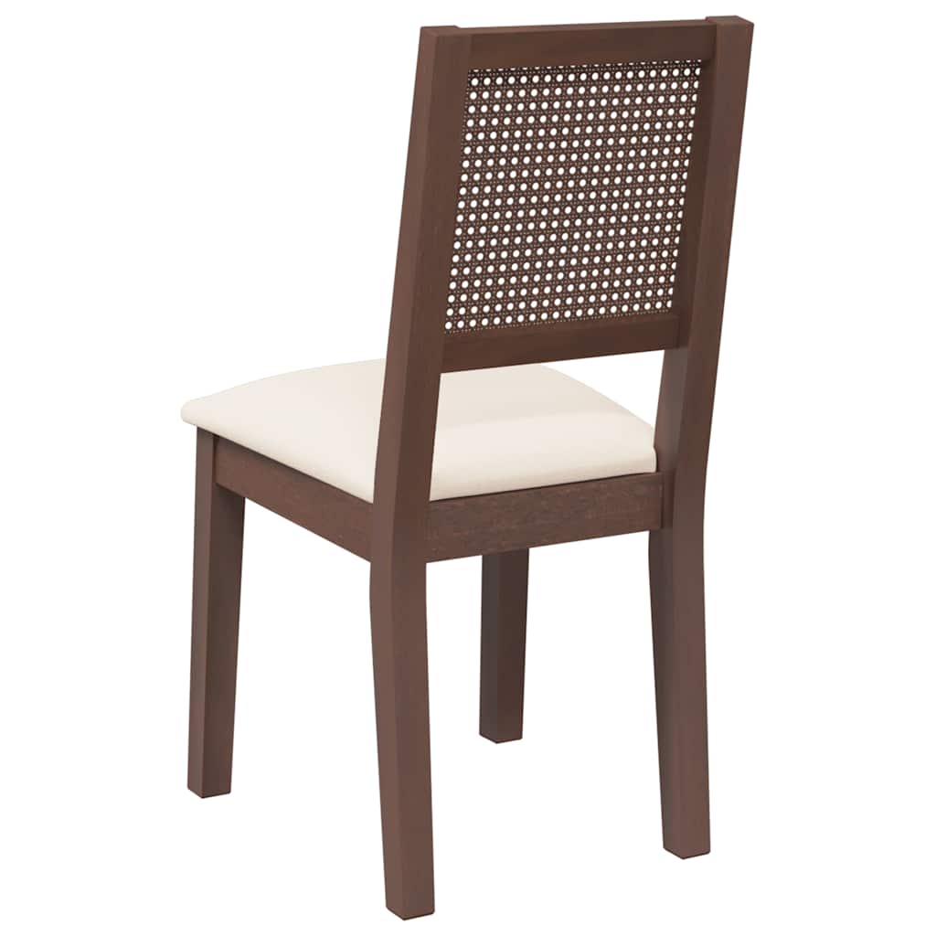 Chaises à manger coussins 2 pcs marron bois massif caoutchouc - XIOS