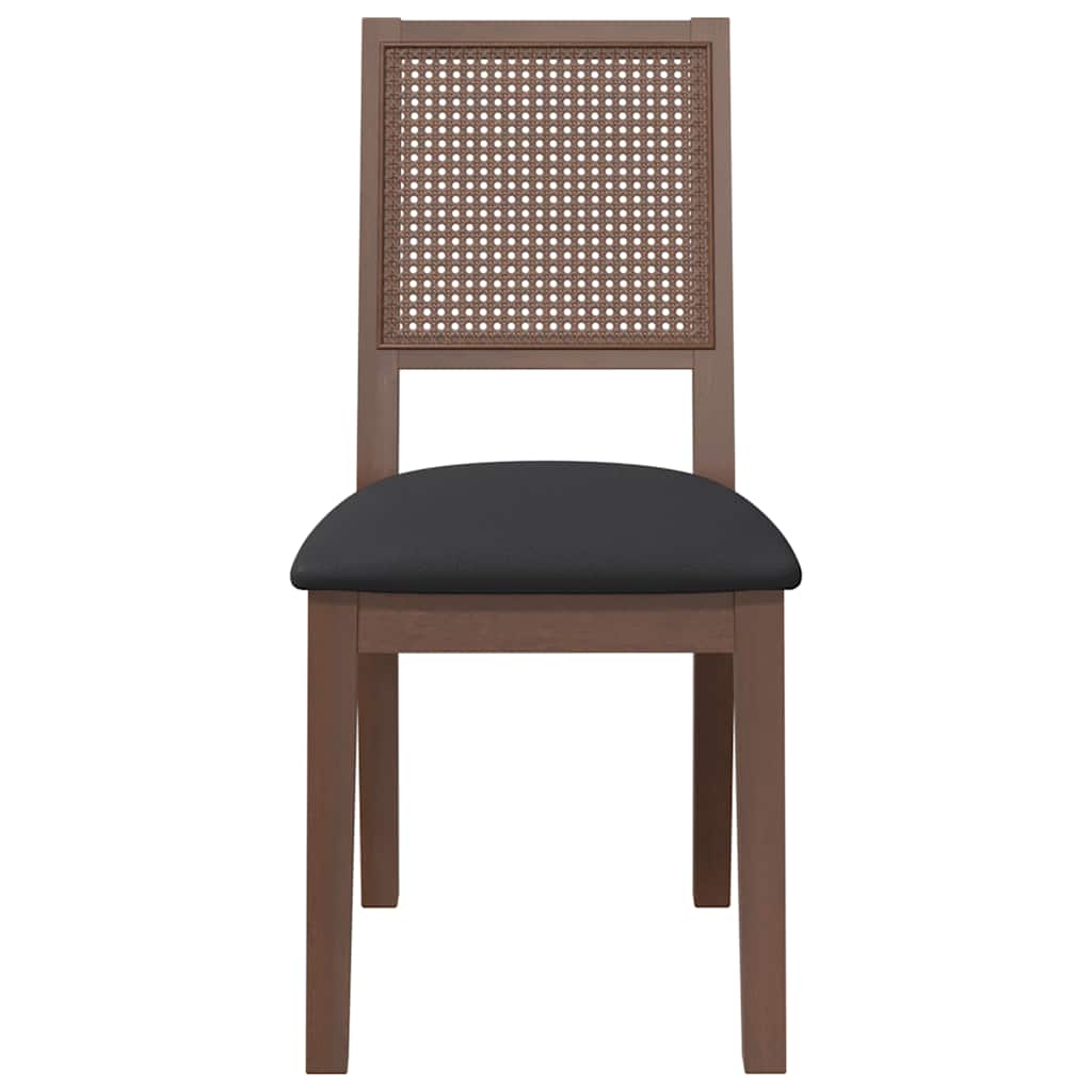 Chaises à manger coussins 2 pcs marron bois massif caoutchouc - XIOS