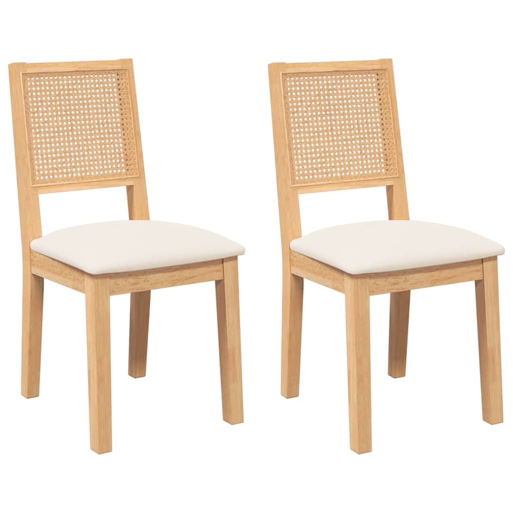 Chaises à manger coussins 2 pcs bois massif caoutchouc - XIOS