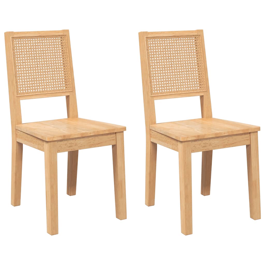 Chaises à manger 2 pcs bois massif caoutchouc - XIOS