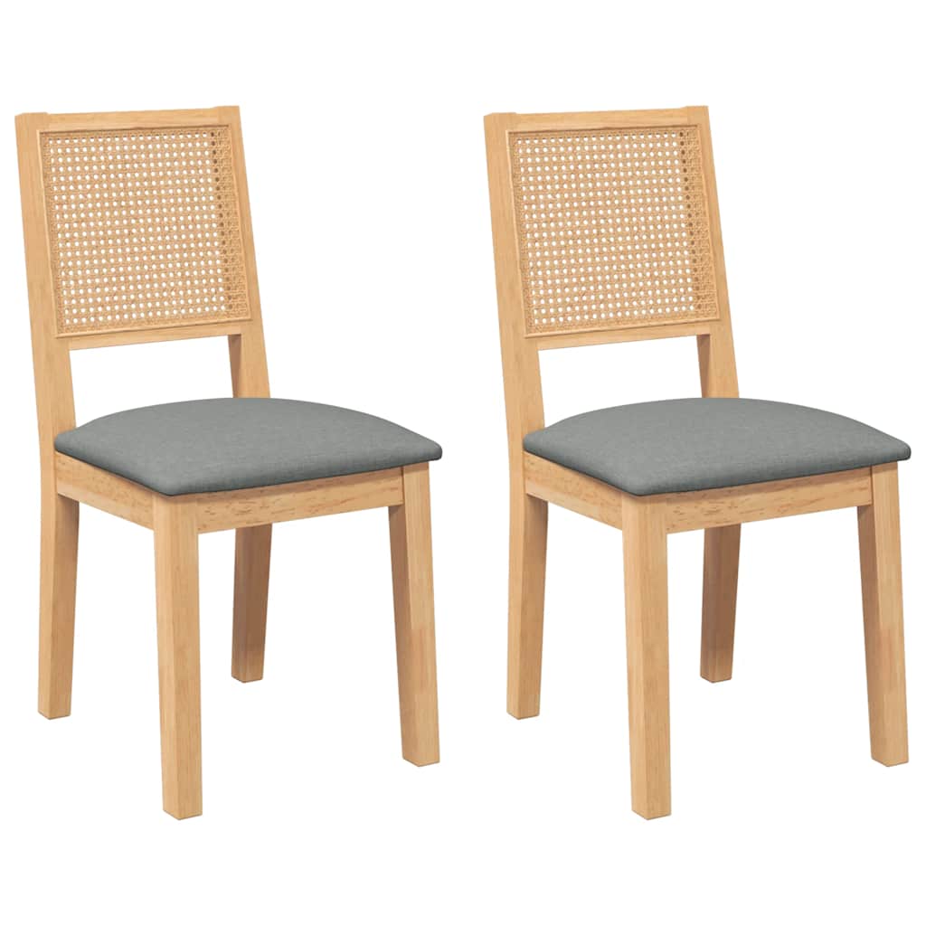 Chaises à manger coussins 2 pcs bois massif caoutchouc - XIOS
