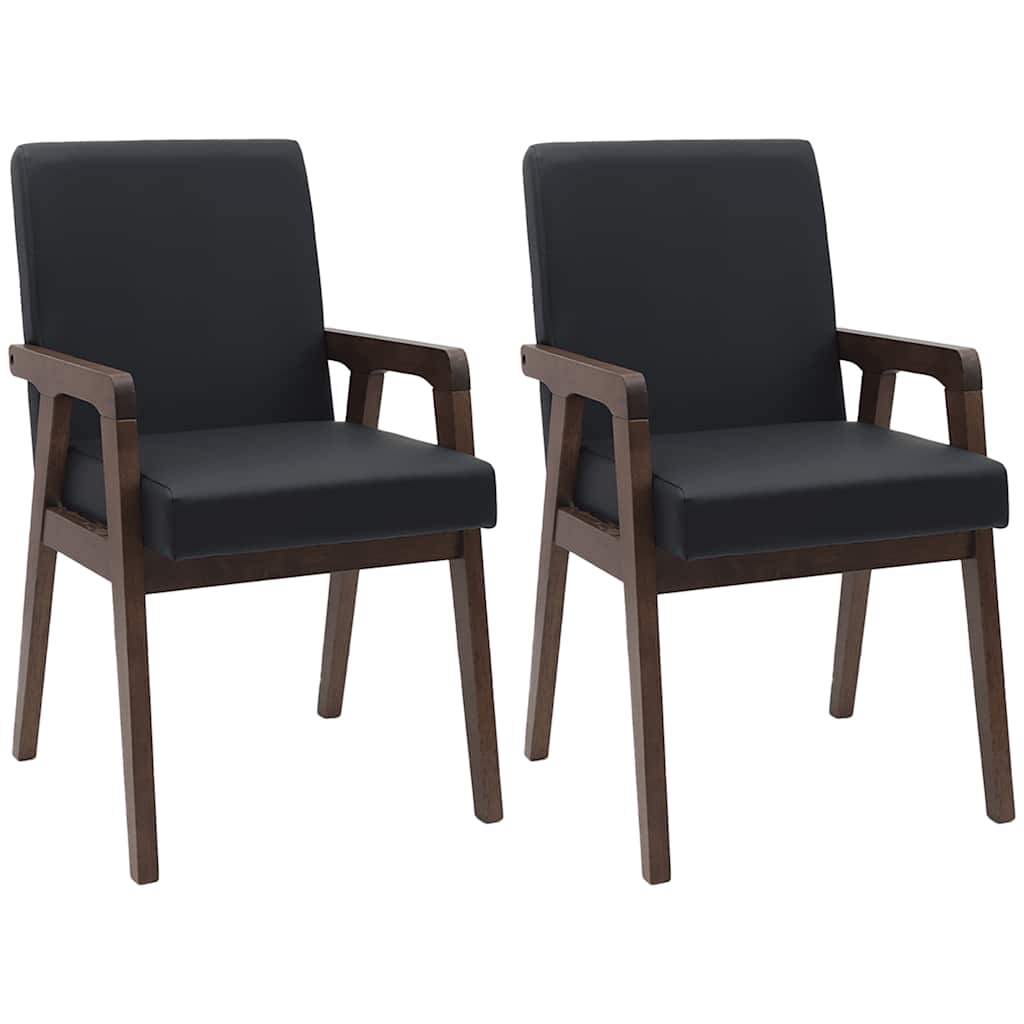 Chaises de salle à manger avec coussins (2 pcs) bois massif marron caoutchouc - XIOS