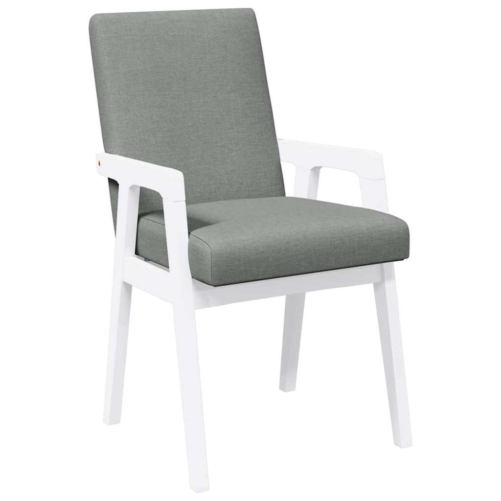 Chaises de salle à manger avec coussins (2 pcs) bois massif blanc caoutchouc - XIOS