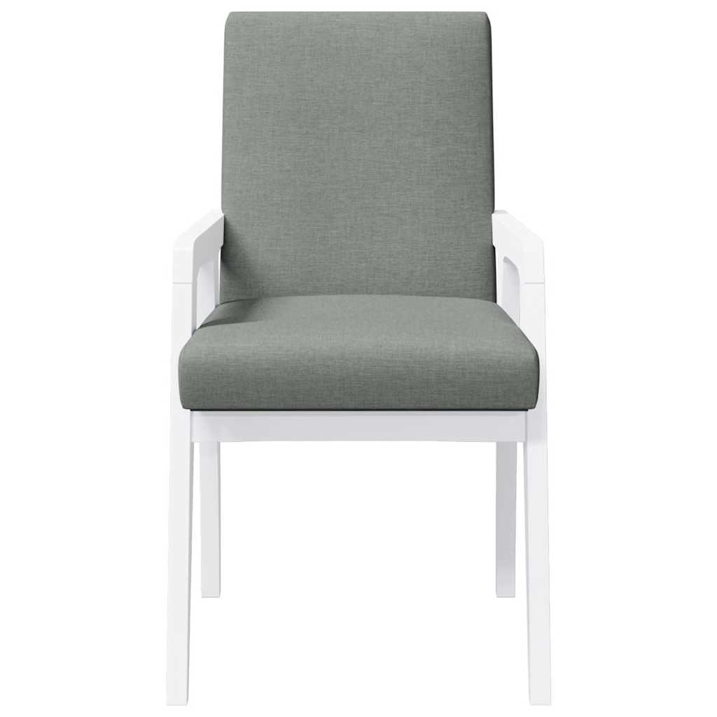 Chaises de salle à manger avec coussins (2 pcs) bois massif blanc caoutchouc - XIOS