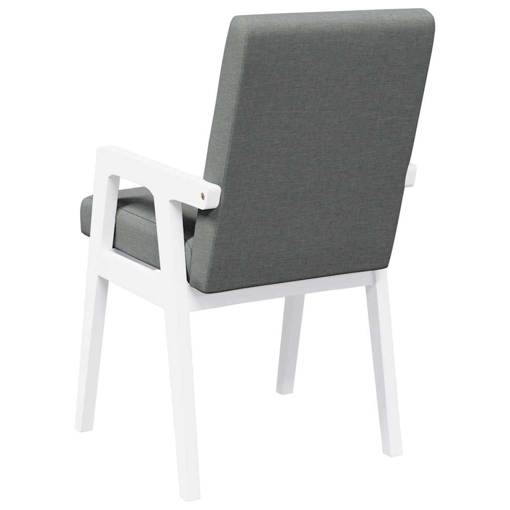 Chaises de salle à manger avec coussins (2 pcs) bois massif blanc caoutchouc - XIOS