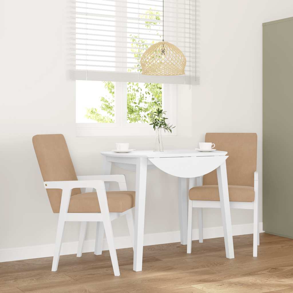 Chaises de salle à manger avec coussins (2 pcs) bois massif blanc caoutchouc - XIOS