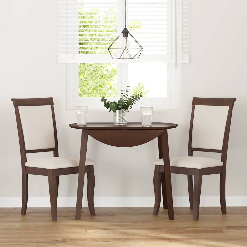 Chaises à manger coussins 2 pcs marron bois massif caoutchouc - XIOS