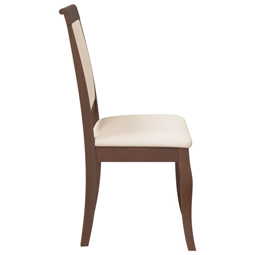 Chaises à manger coussins 2 pcs marron bois massif caoutchouc - XIOS