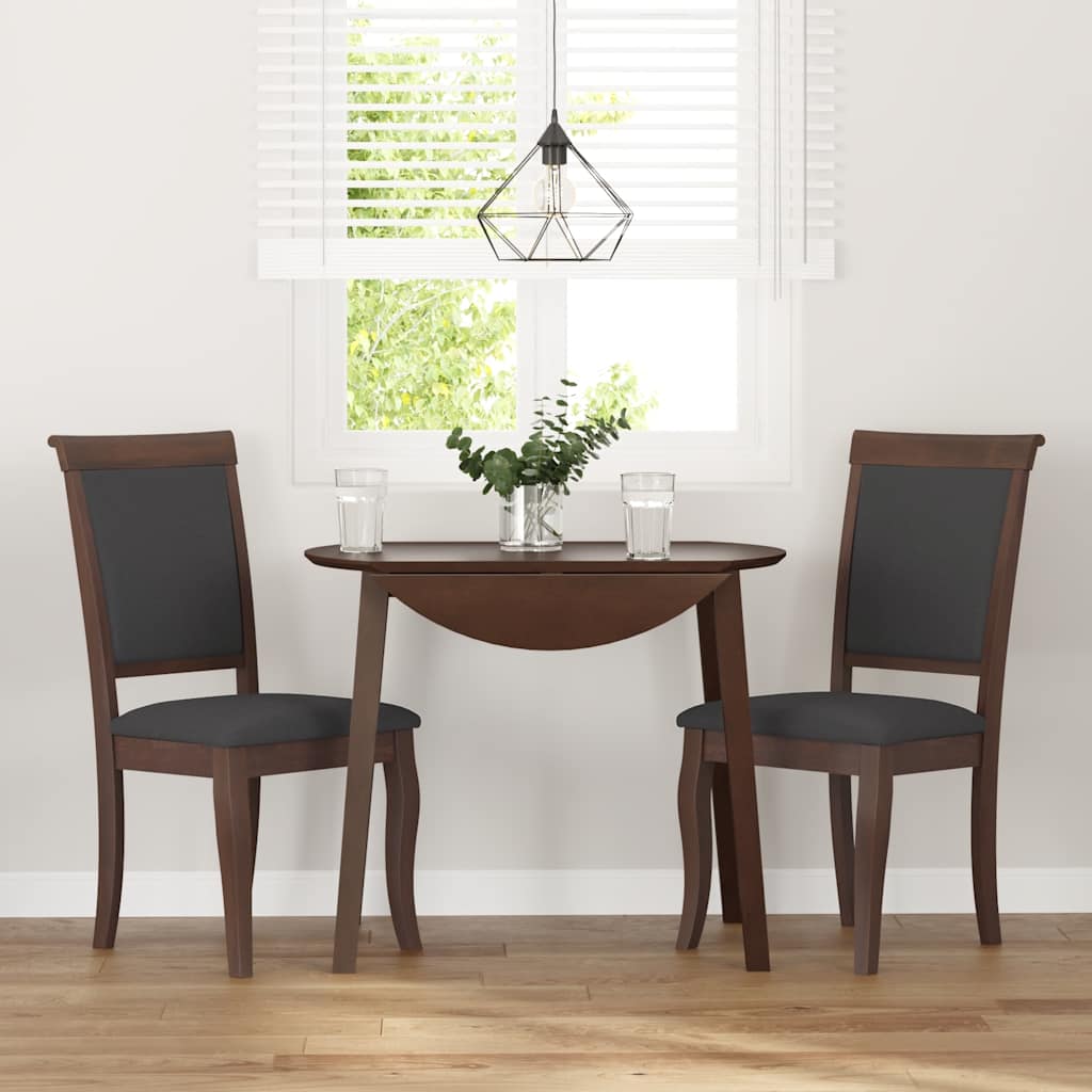 Chaises à manger coussins 2 pcs marron bois massif caoutchouc - XIOS