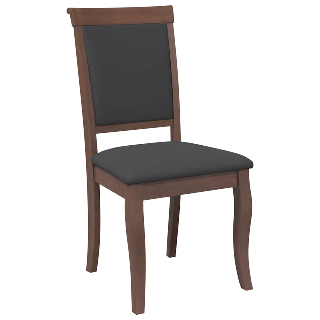 Chaises à manger coussins 2 pcs marron bois massif caoutchouc - XIOS