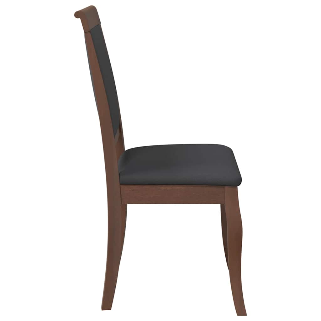 Chaises à manger coussins 2 pcs marron bois massif caoutchouc - XIOS