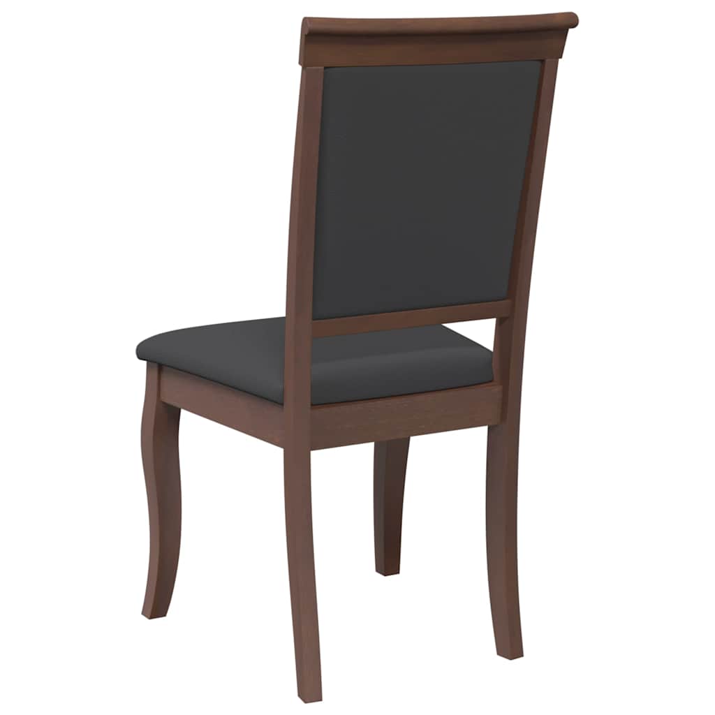 Chaises à manger coussins 2 pcs marron bois massif caoutchouc - XIOS