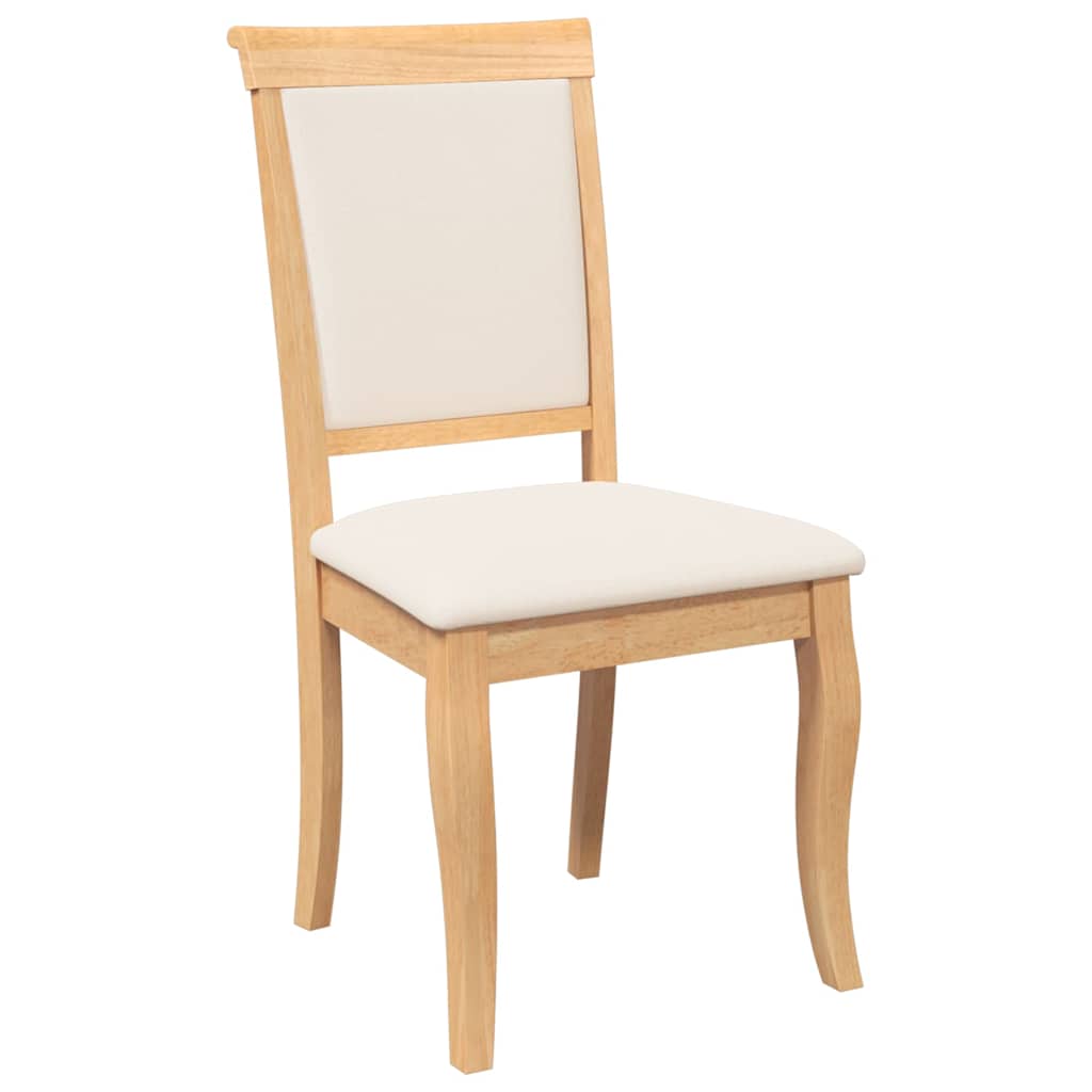 Chaises à manger coussins 2 pcs naturel bois massif caoutchouc - XIOS