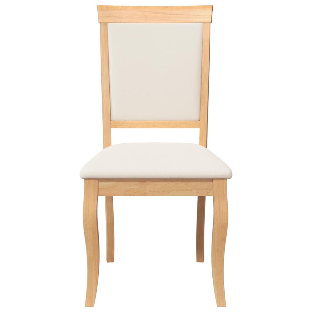 Chaises à manger coussins 2 pcs naturel bois massif caoutchouc - XIOS