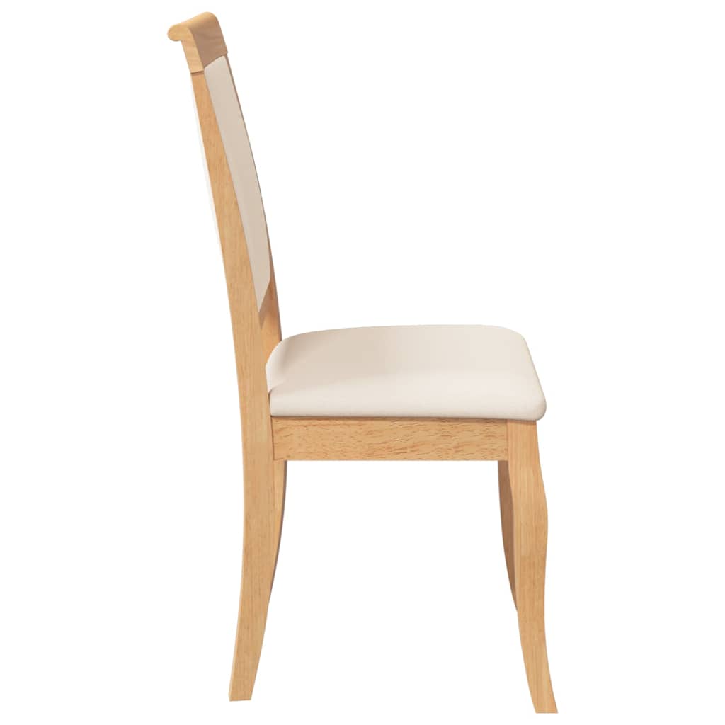 Chaises à manger coussins 2 pcs naturel bois massif caoutchouc - XIOS