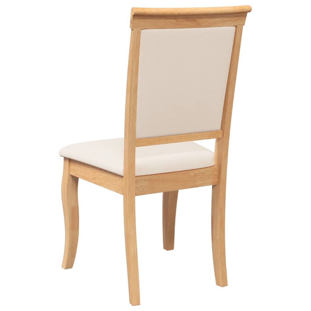 Chaises à manger coussins 2 pcs naturel bois massif caoutchouc - XIOS