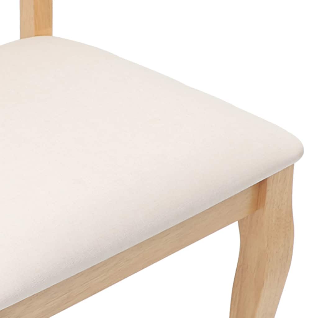 Chaises à manger coussins 2 pcs naturel bois massif caoutchouc - XIOS