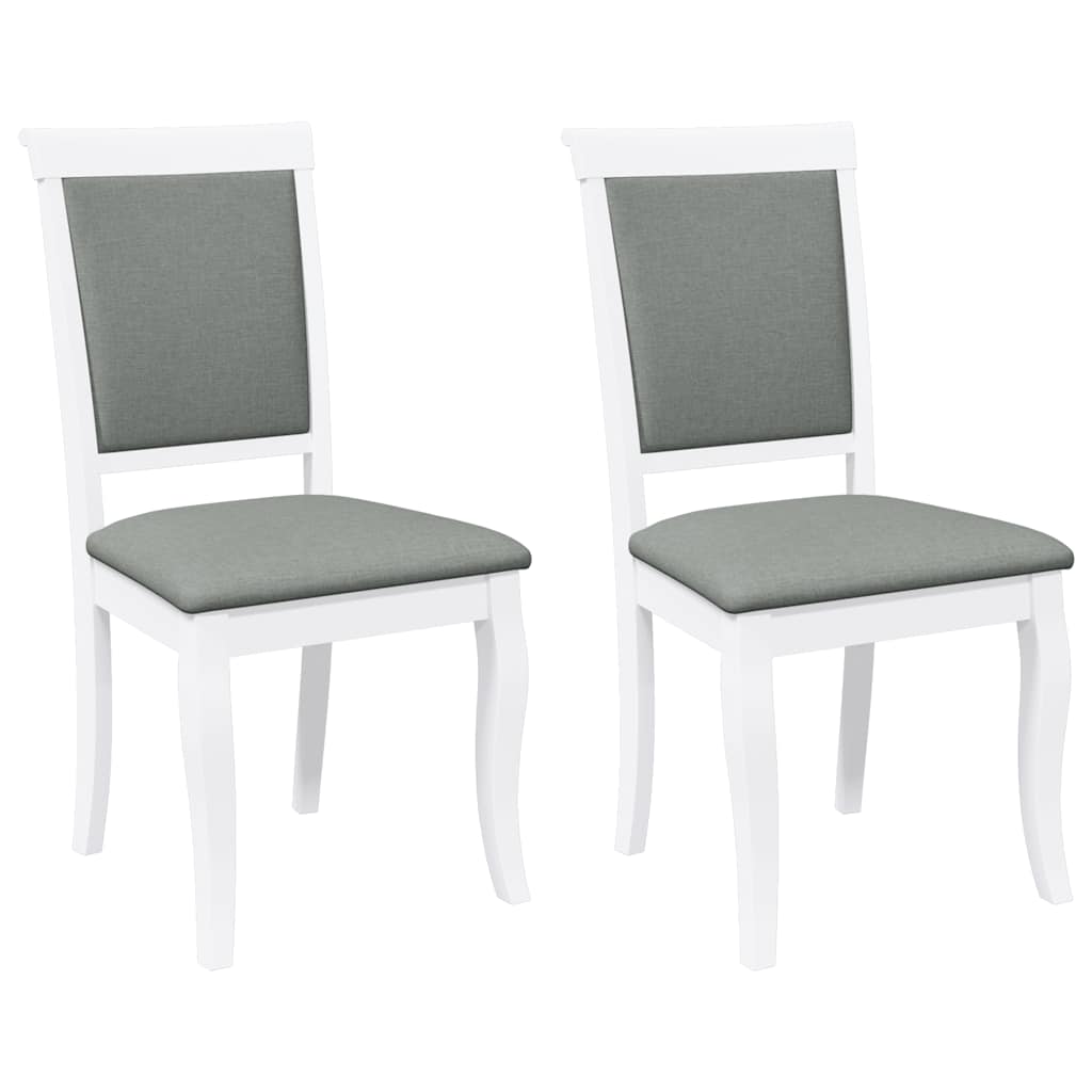Chaises à manger coussins 2 pcs blanc bois massif caoutchouc - XIOS