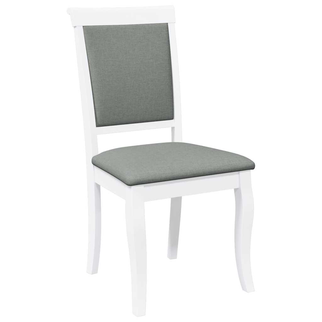 Chaises à manger coussins 2 pcs blanc bois massif caoutchouc - XIOS