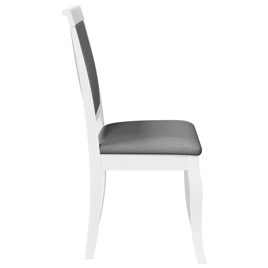 Chaises à manger coussins 2 pcs blanc bois massif caoutchouc - XIOS