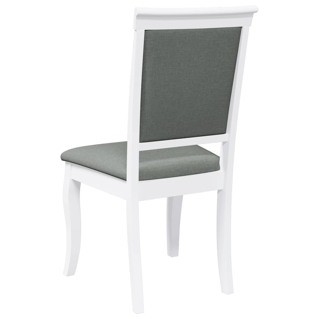 Chaises à manger coussins 2 pcs blanc bois massif caoutchouc - XIOS
