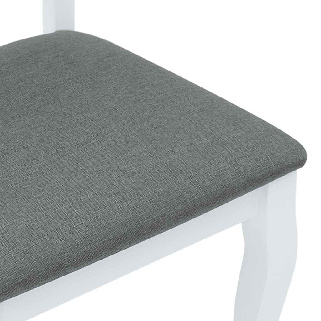 Chaises à manger coussins 2 pcs blanc bois massif caoutchouc - XIOS