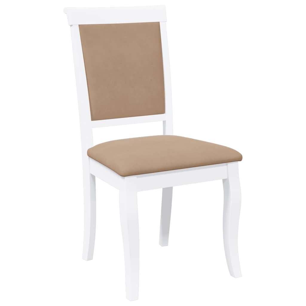 Chaises à manger coussins 2 pcs blanc bois massif caoutchouc - XIOS