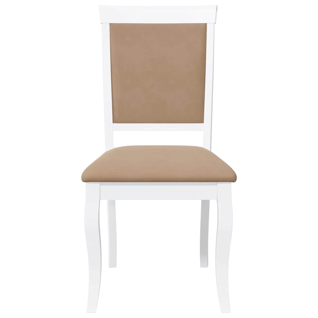 Chaises à manger coussins 2 pcs blanc bois massif caoutchouc - XIOS