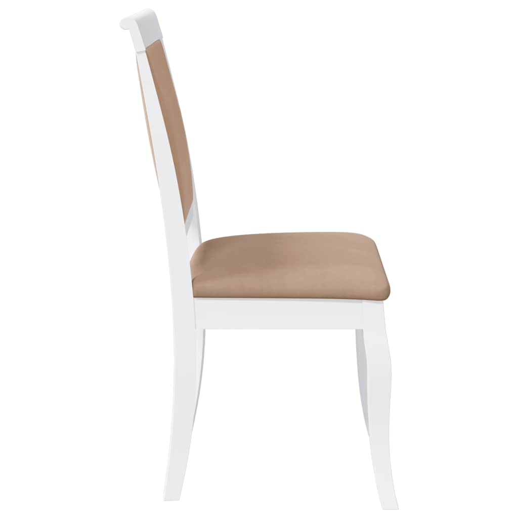 Chaises à manger coussins 2 pcs blanc bois massif caoutchouc - XIOS