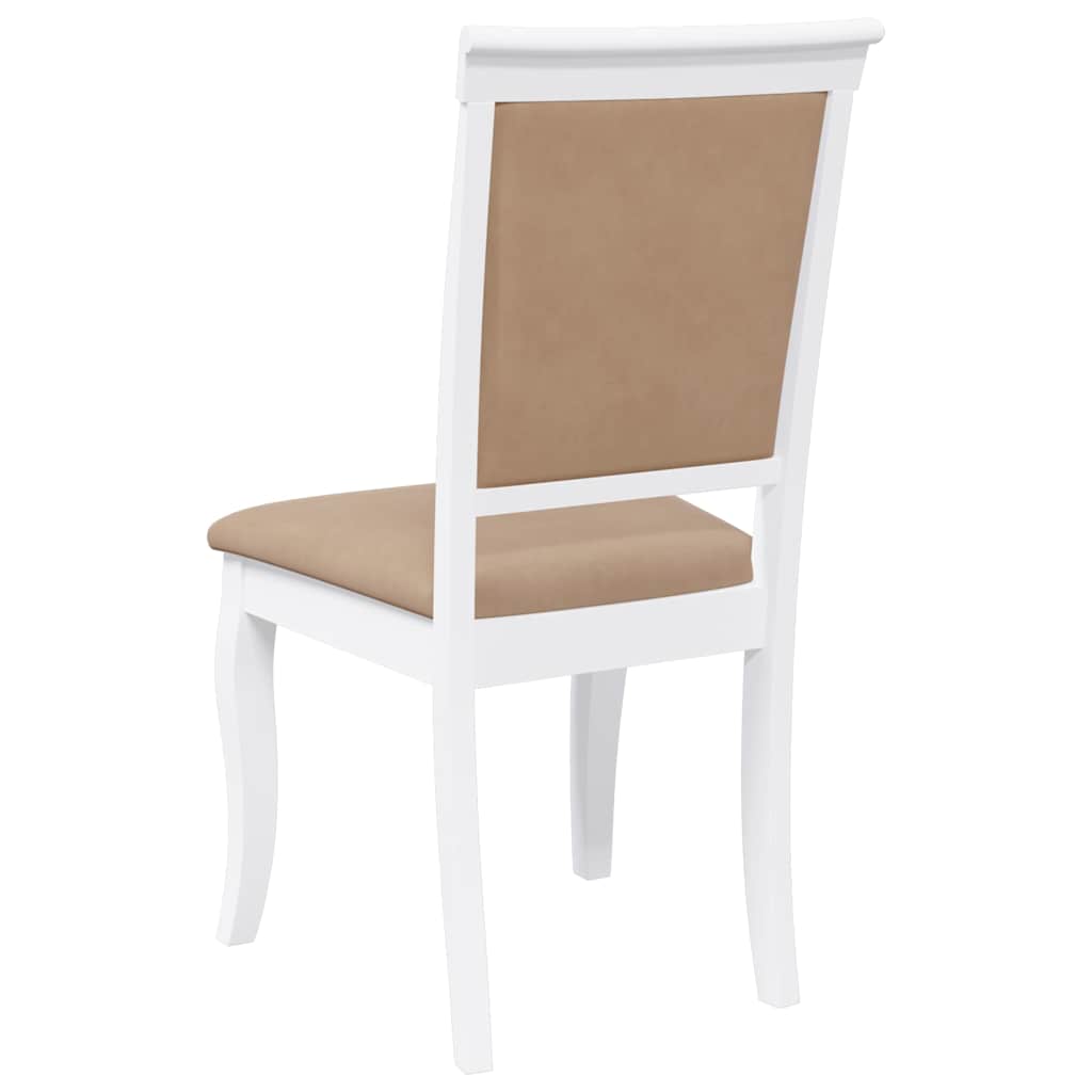 Chaises à manger coussins 2 pcs blanc bois massif caoutchouc - XIOS