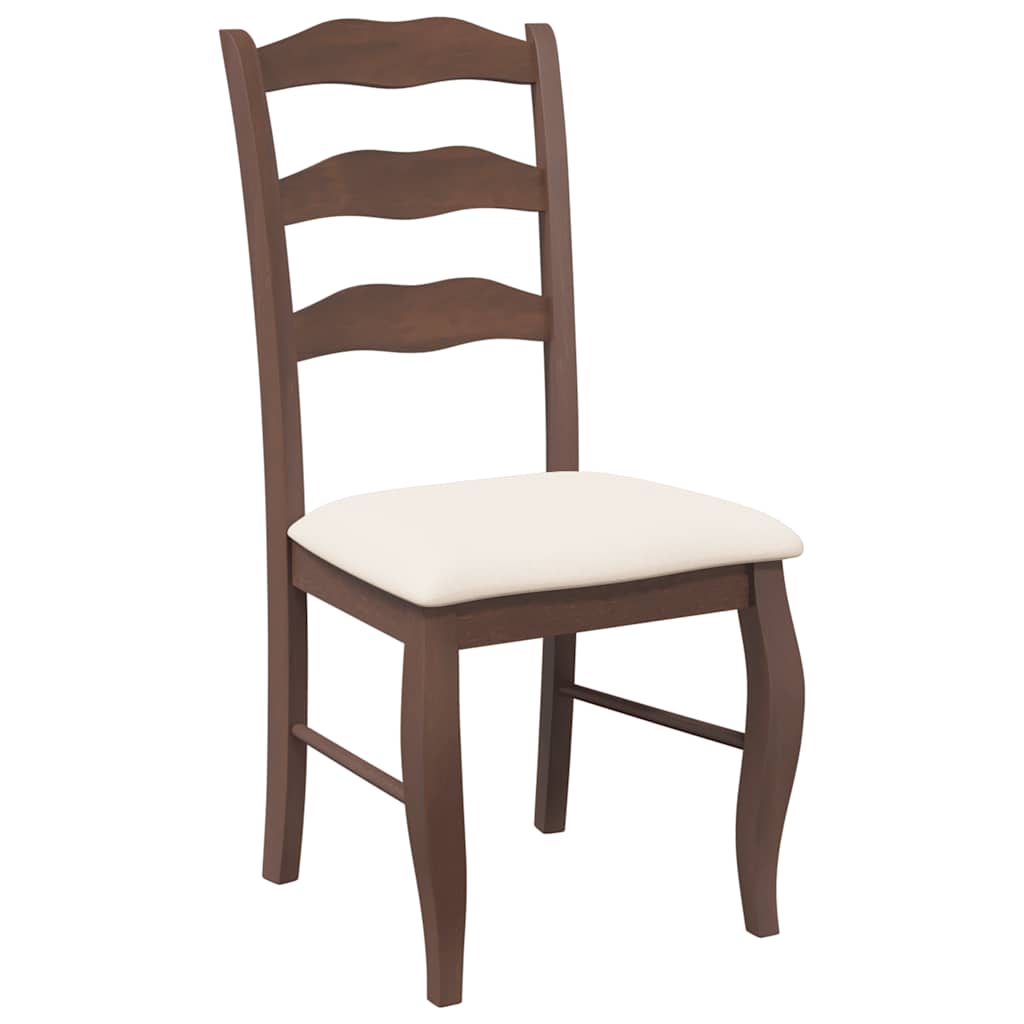 Chaises de salle à manger avec coussins (2 pcs) bois massif marron caoutchouc - XIOS