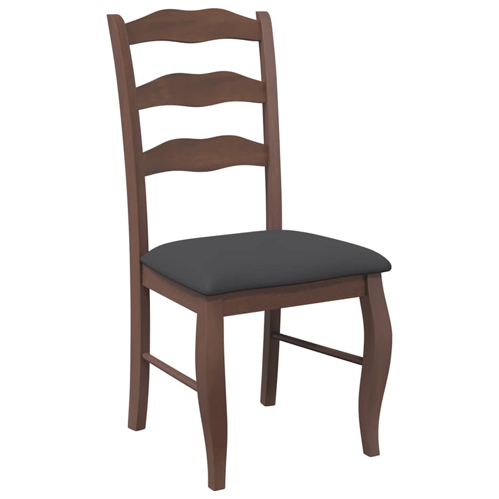 Chaises de salle à manger avec coussins (2 pcs) bois massif marron caoutchouc - XIOS
