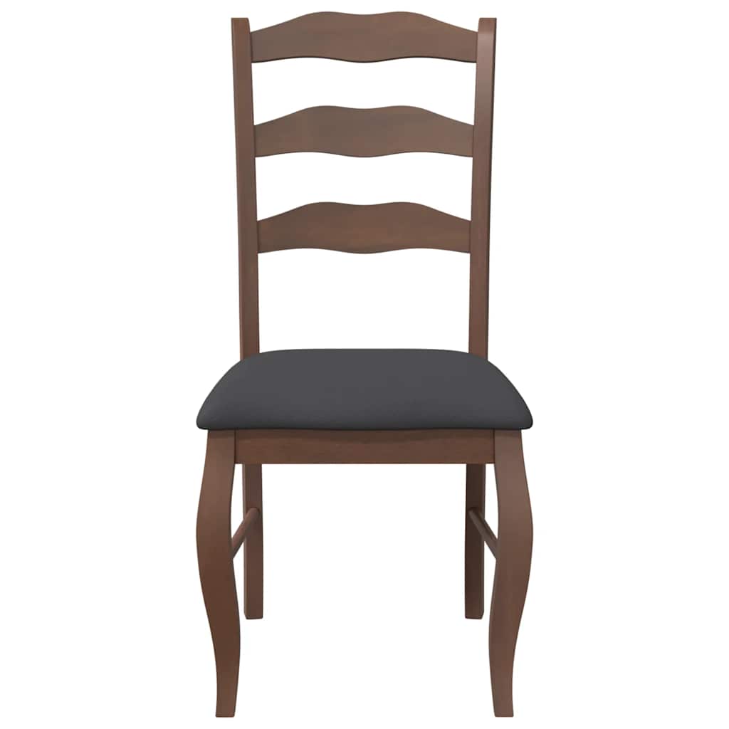Chaises de salle à manger avec coussins (2 pcs) bois massif marron caoutchouc - XIOS