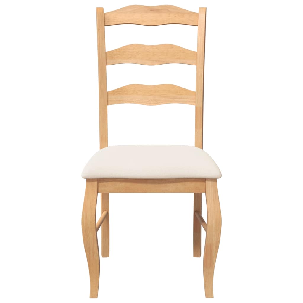 Chaises de salle à manger avec coussins (2 pcs) bois massif naturel caoutchouc - XIOS