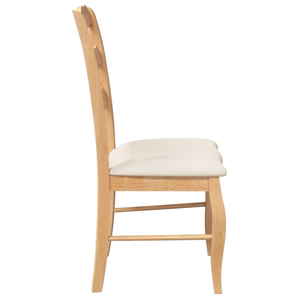 Chaises de salle à manger avec coussins (2 pcs) bois massif naturel caoutchouc - XIOS