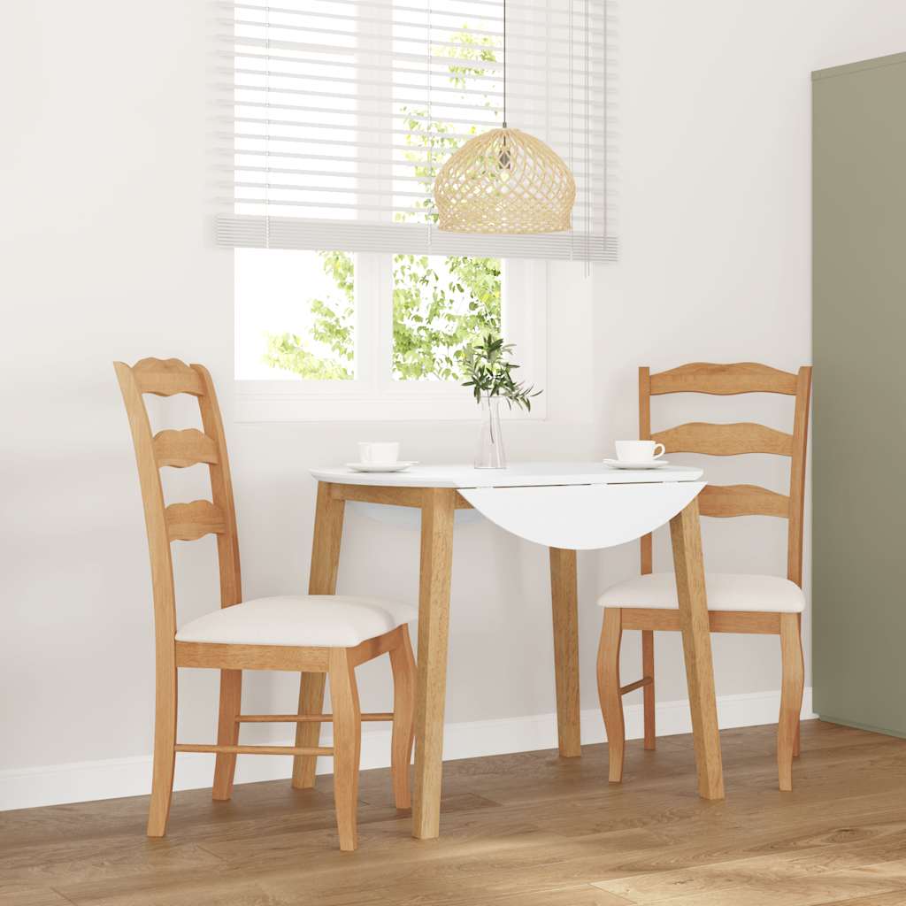 Chaises de salle à manger avec coussins (2 pcs) bois massif naturel caoutchouc - XIOS