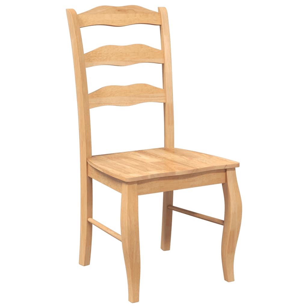 Chaises de salle à manger (lot de 2) en bois massif naturel et caoutchouc - XIOS