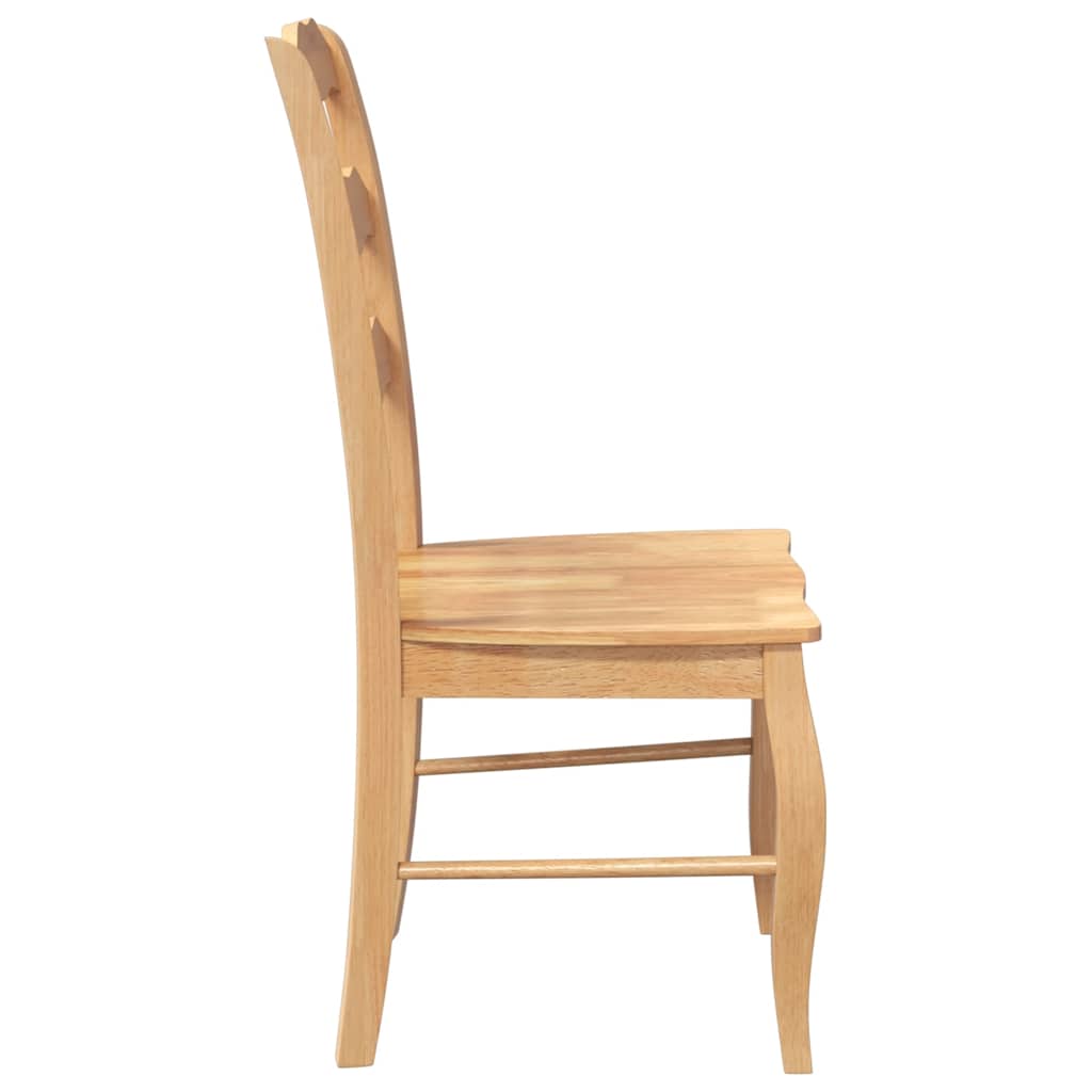 Chaises de salle à manger (lot de 2) en bois massif naturel et caoutchouc - XIOS