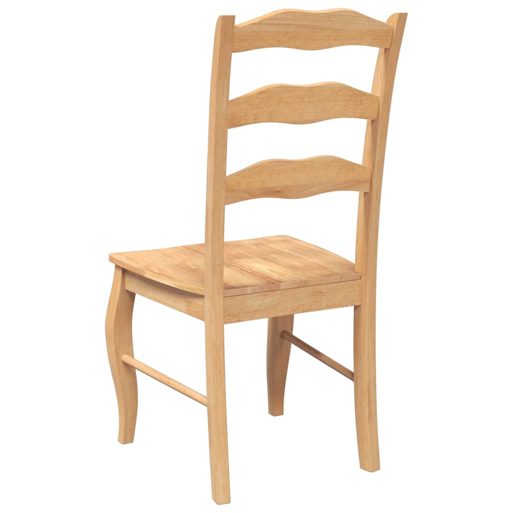 Chaises de salle à manger (lot de 2) en bois massif naturel et caoutchouc - XIOS