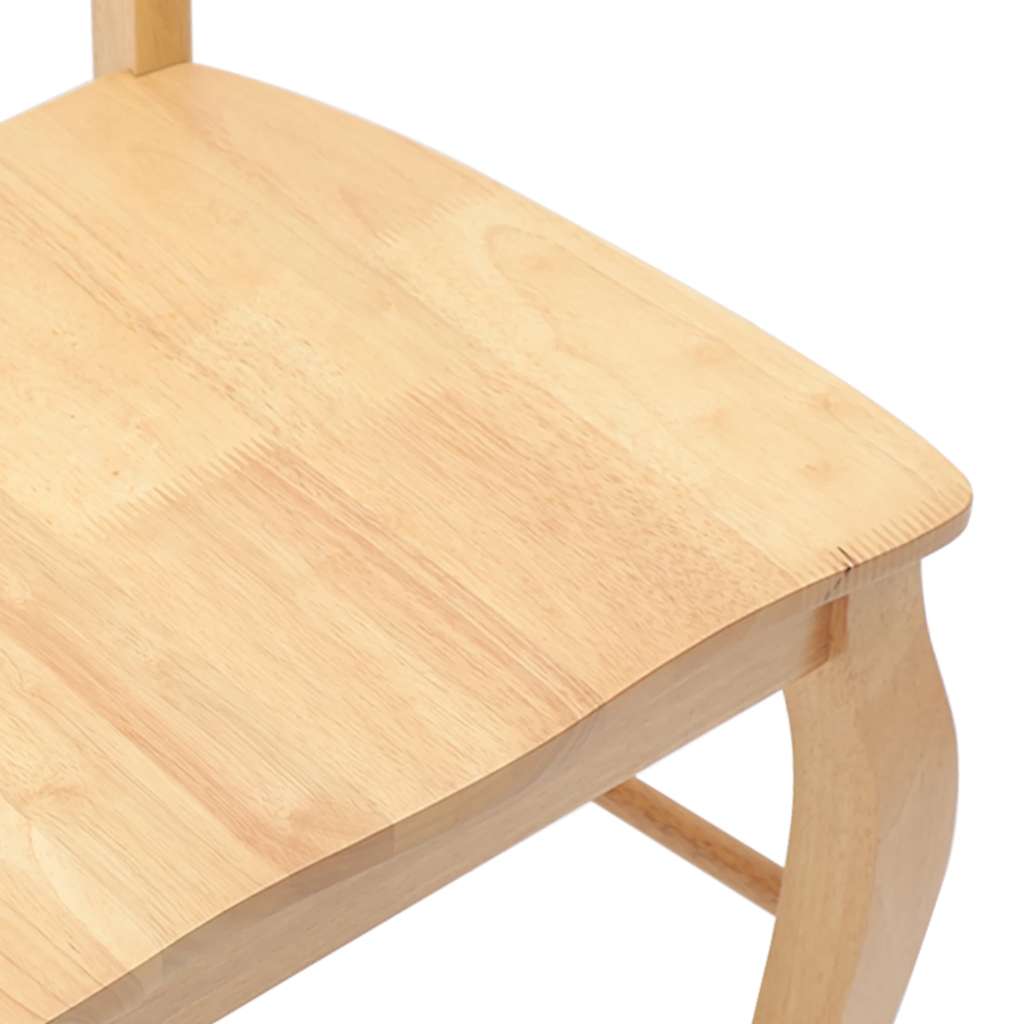 Chaises de salle à manger (lot de 2) en bois massif naturel et caoutchouc - XIOS